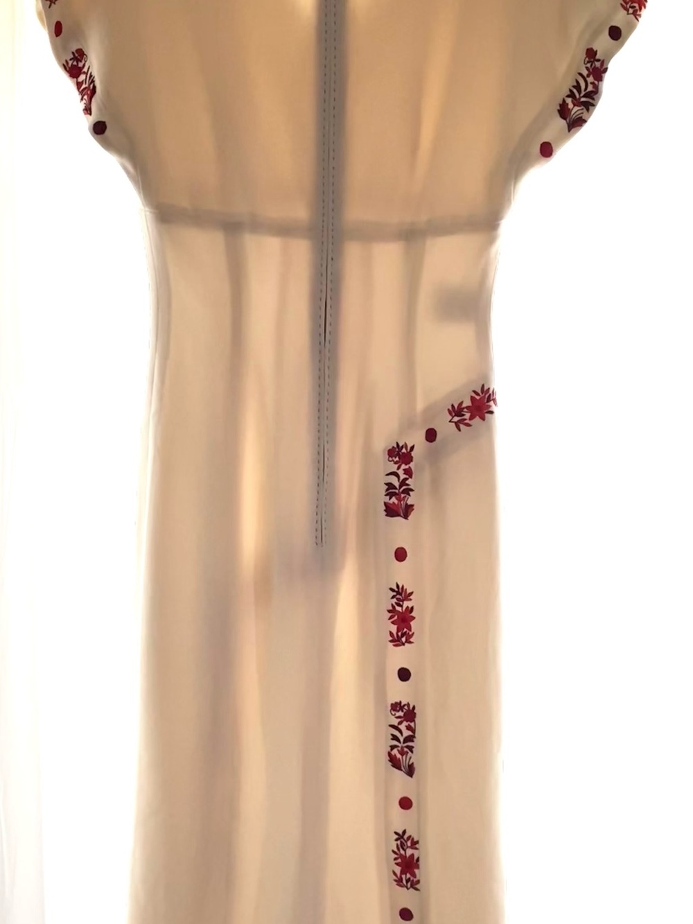 L'Wren Scott Serengeti Sunset Cream V-Neck Satin-Lined Dress - Picture 3 of 16